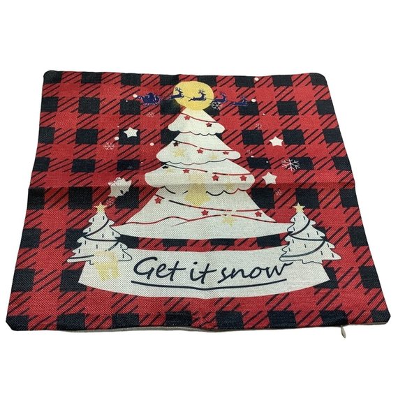 4 Christmas Pillow Covers 17.5" x 17.5" Square Zipper Throw Cushion Case Décor - Picture 6 of 7